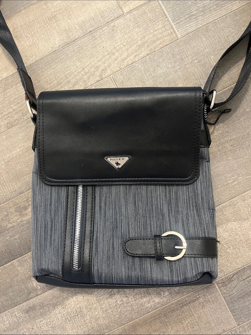 Polo by Ralph Lauren Black and Gray Messenger Crossbody Bag